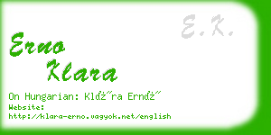 erno klara business card